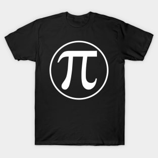 Pi Logo - Pi Symbol in a Circle - White Text T-Shirt